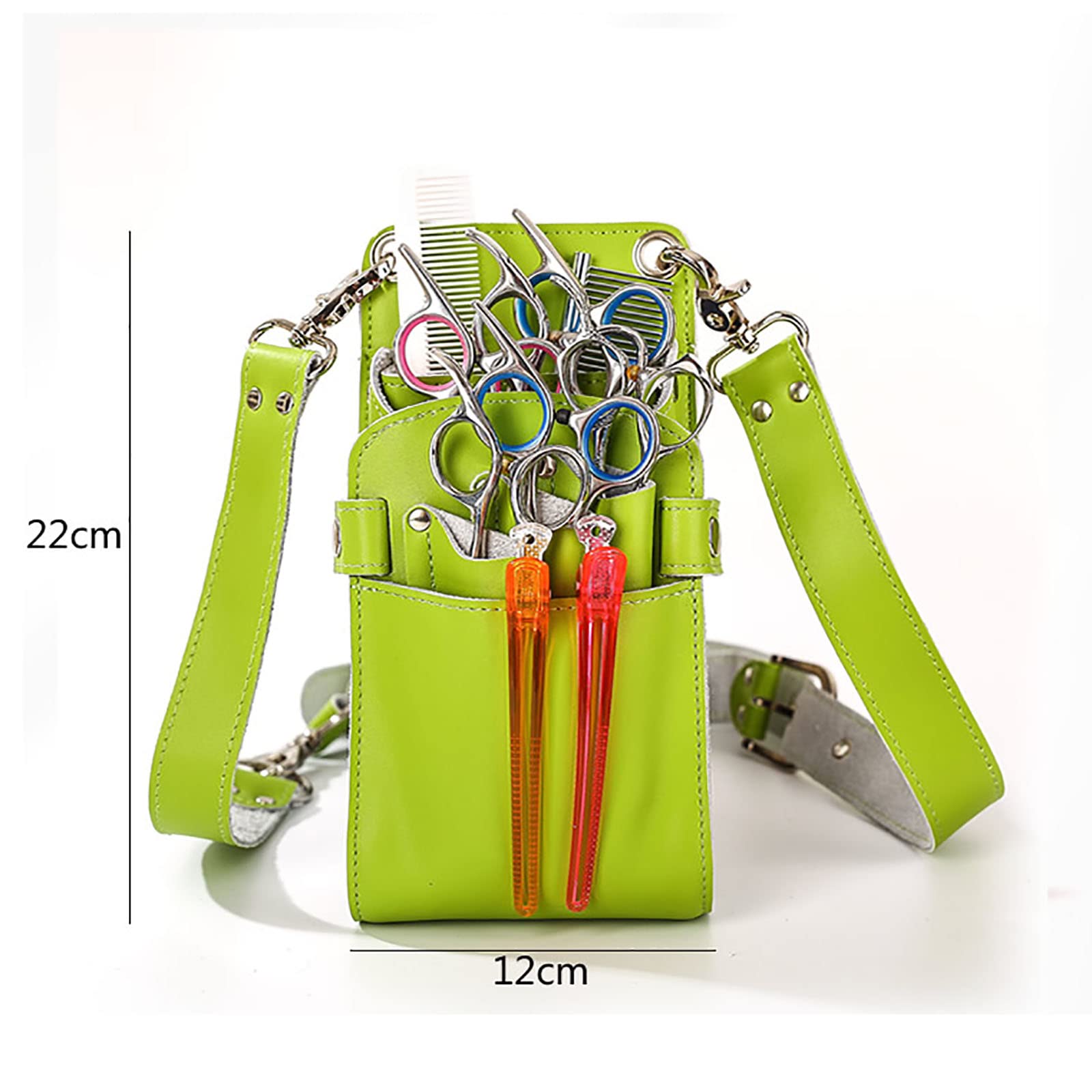 Pochette ceinture pour ciseaux de barbier， Étui de poche for ciseaux coiffeur en cuir véritable, sac ceinture for outils coiffure Salon | A