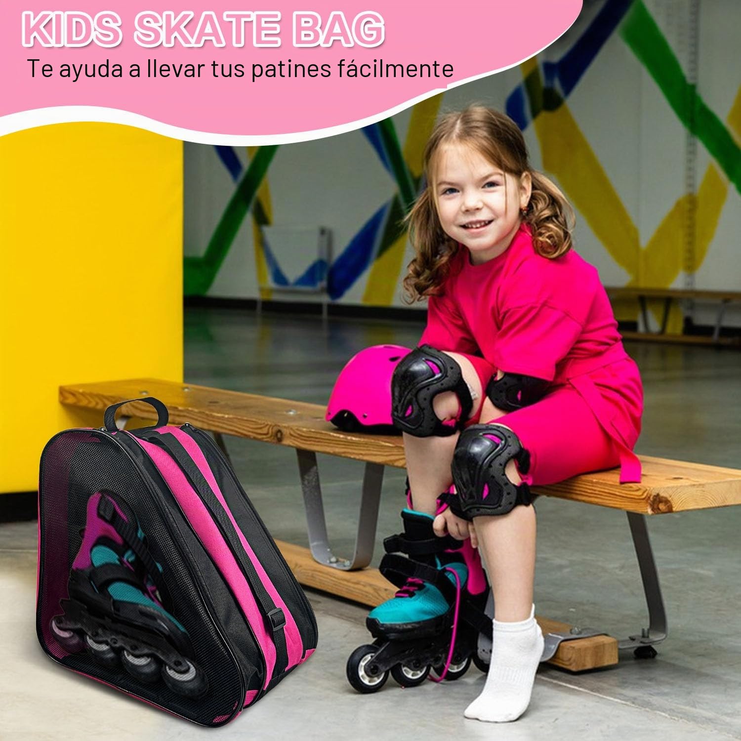 Bolsa de Patines Niña para Patinaje Artístico, Patines de 4 Ruedas y Hielo