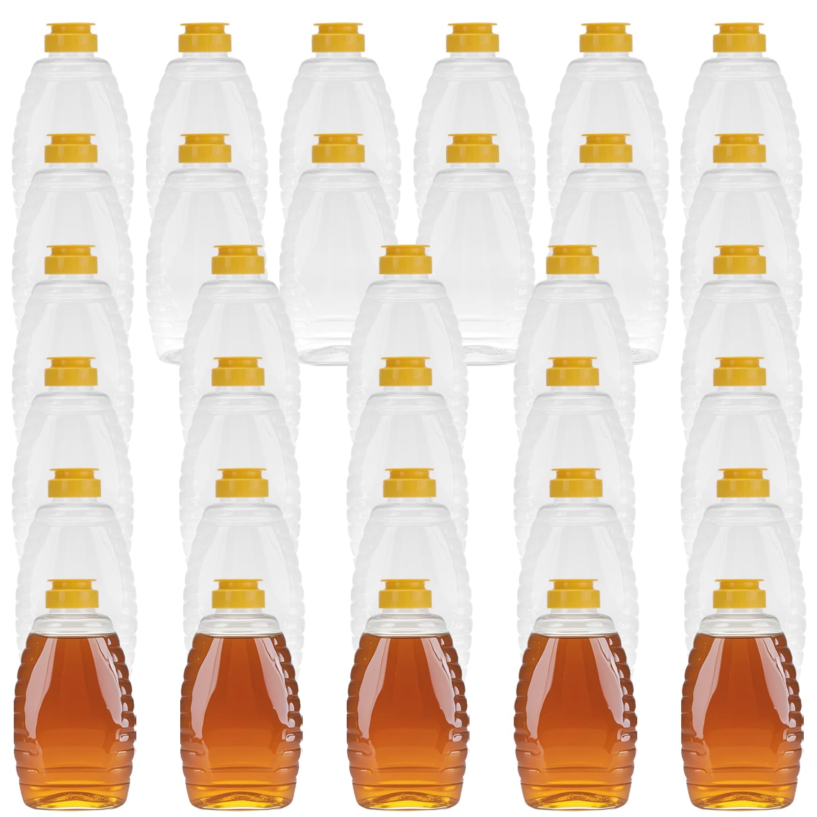Flacon miel anti-goutte SEUNMUK en plastique transparent avec bouchon rabat pour stocker sans couler