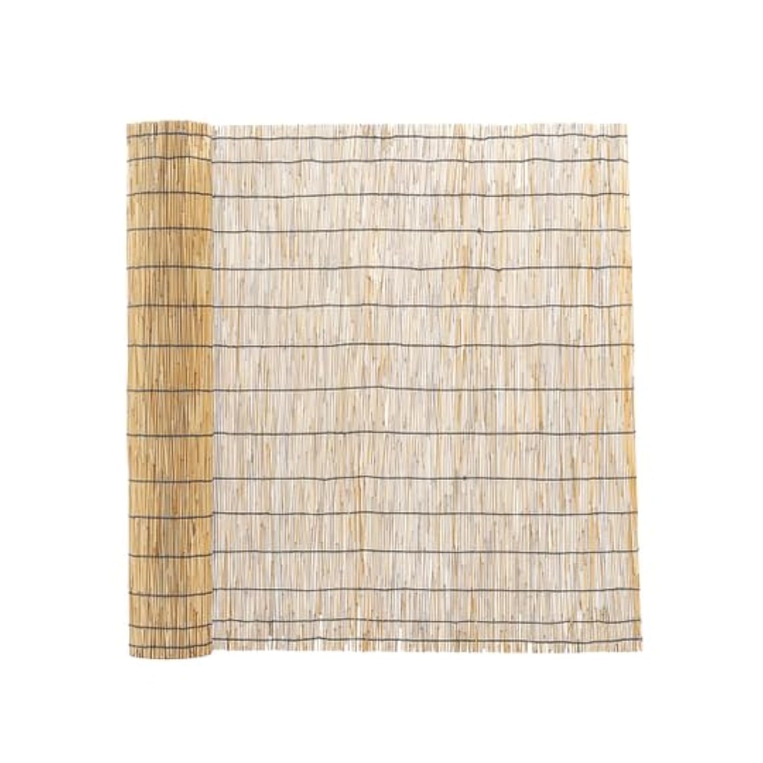 Mininfa Reed screening, Natural Peeled Reed Fence as Garden Privacy Fence for Balcony or as Wind and Sight Protection (100x400cm)