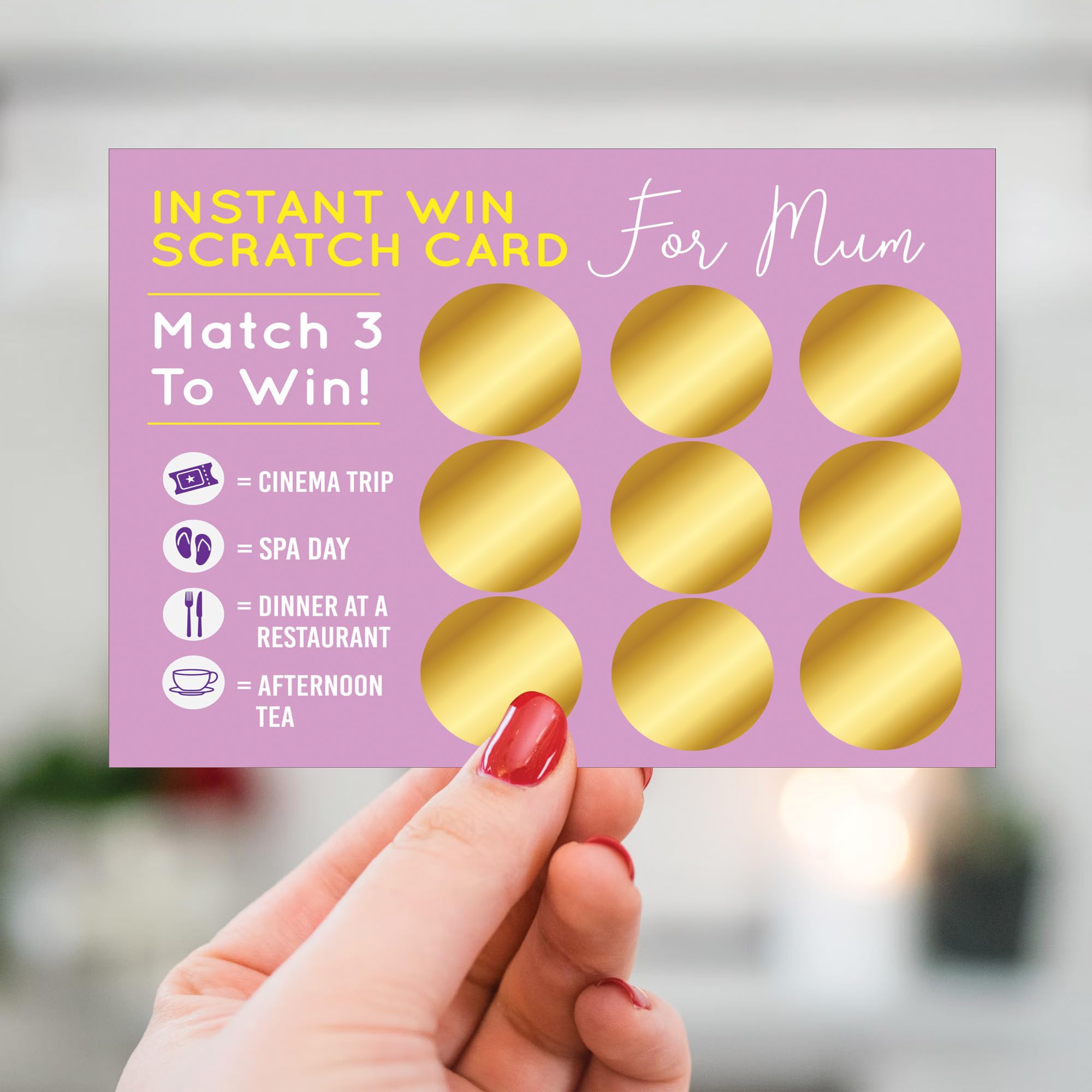 RED OCEAN Mums Scratch Card | Mothers Day Gift | Birthday Gift for Mum | Surprise Gift | Gift Announcement | Mum Gifts From Daughter Son | Scratch Card For Mum (Pink - Afternoon Tea)