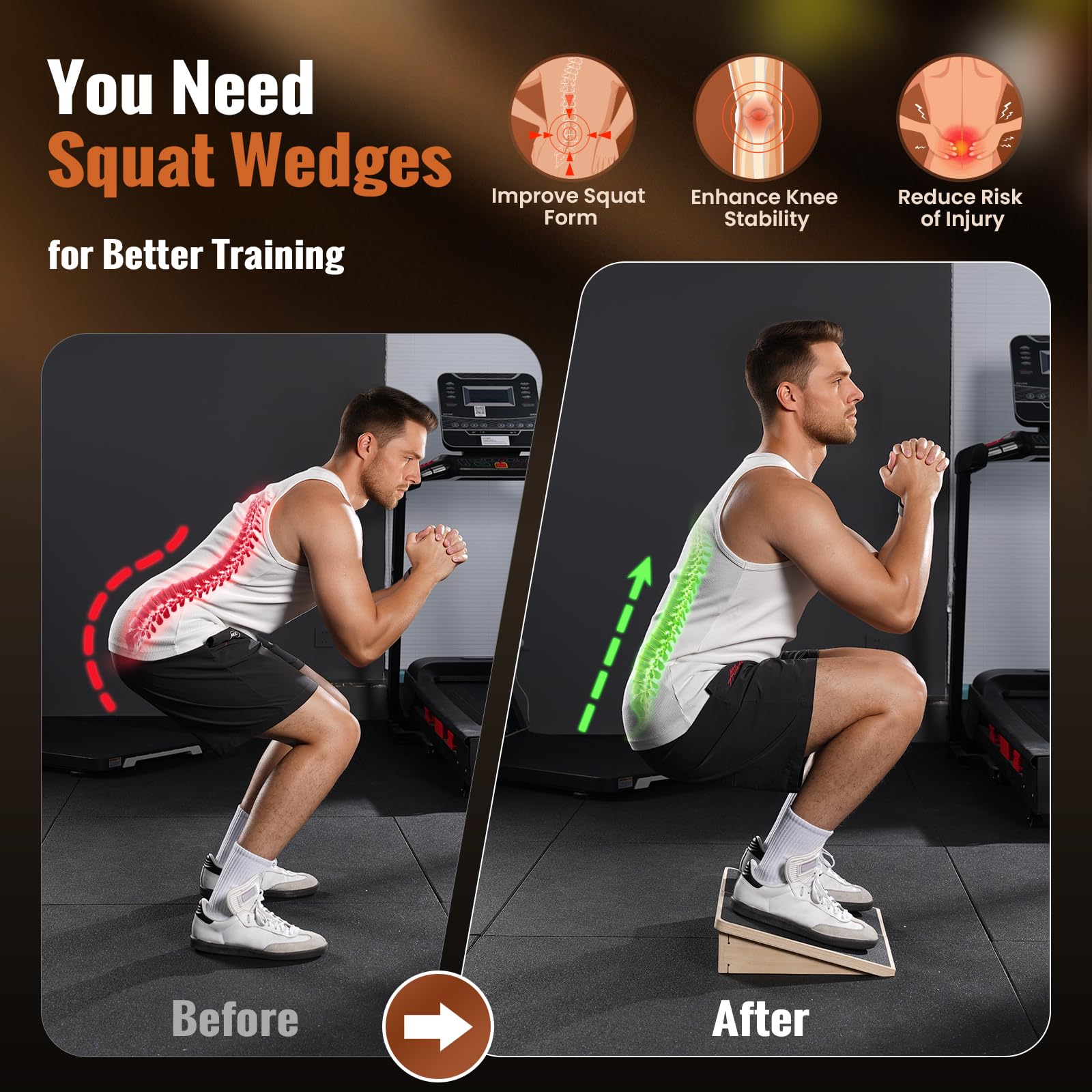 Sportneer Balance Board 15° Heavy Weight antiscivolo Squat Block