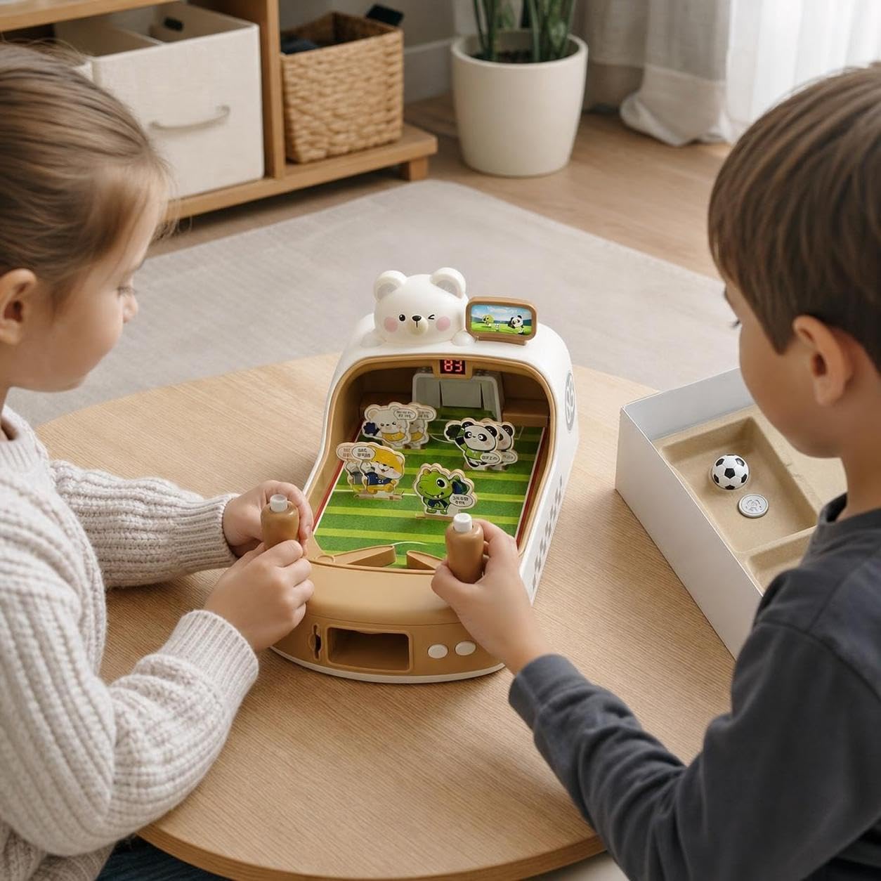 Calcio da Tavolo per Bambini con Punteggio Elettronico, Regalo Bambino 5 6 7 8 10 Anni Maschio, biliardo