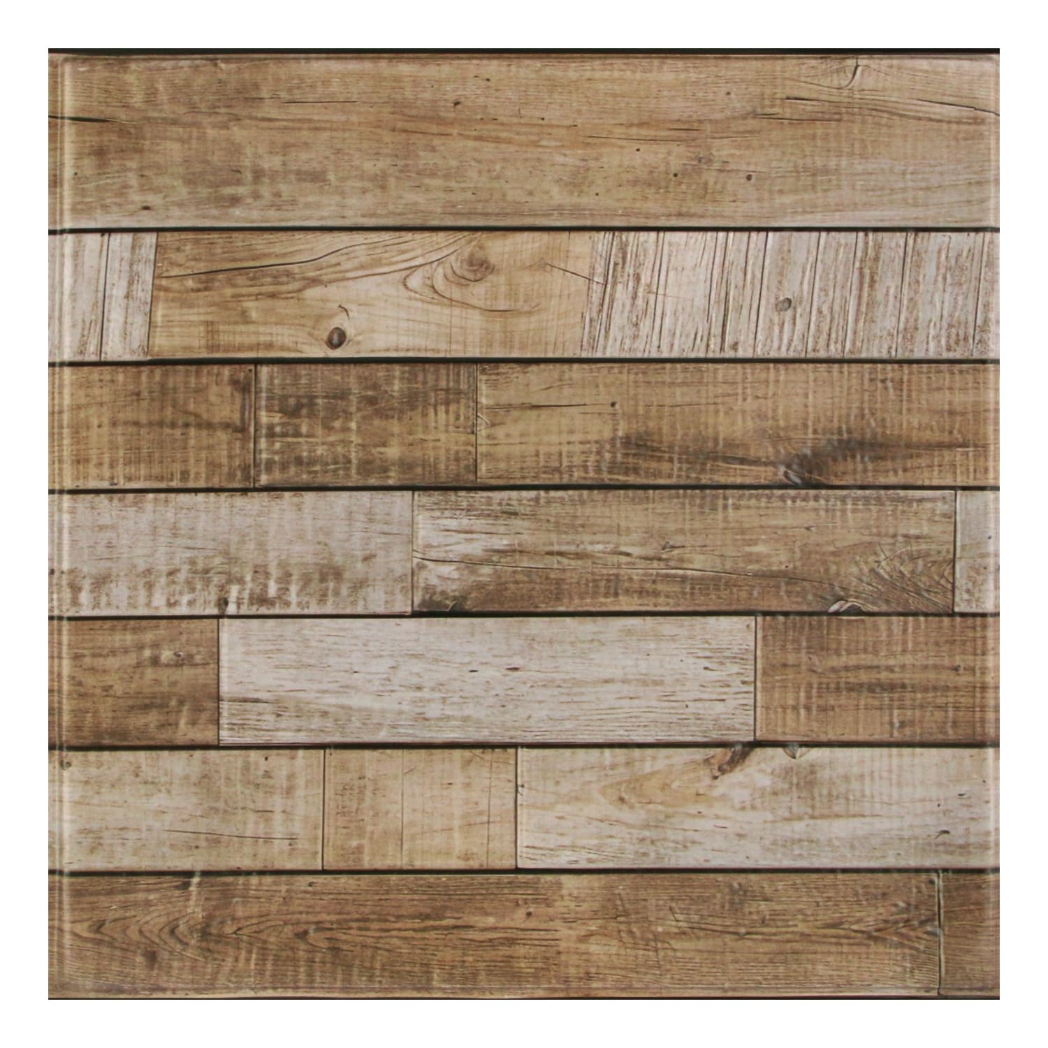 COMSTICKC Panneaux Muraux 3D Adhesif Bois, 10 Pièces 30x30 cm, Fausse Murale PVC 3D Autocollants Muraux Imitation Bois, imperméable (couleur bois)