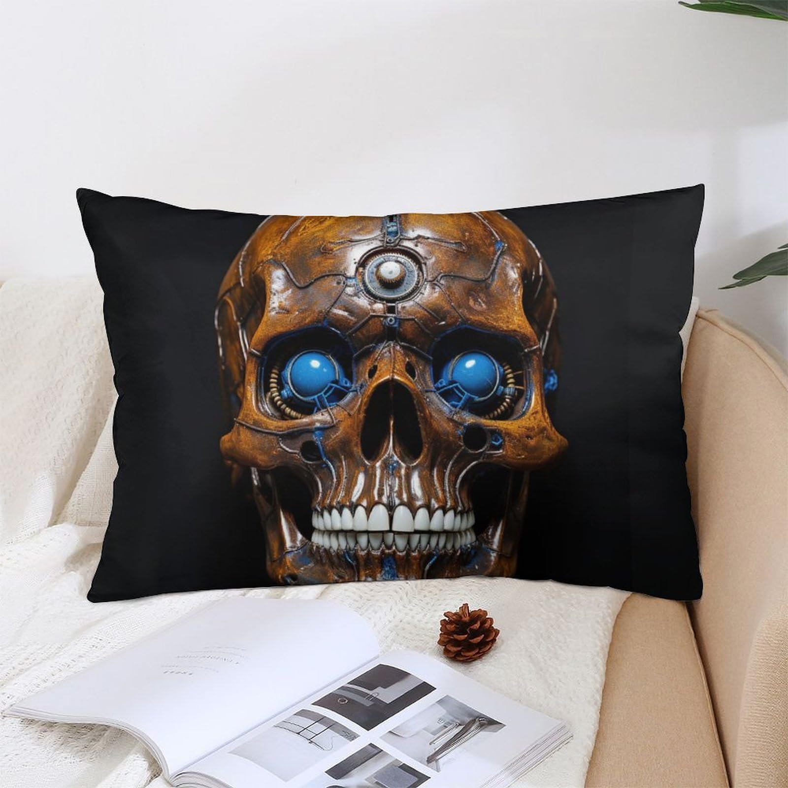 NTVOWPZO Decoration Throw Pillow Covers 12 "x20 Pillowcases Covers Eyes Skull Soft Pillowcases Modern Farmhouse Home Decor Sofa Cushions Covers for Couch Bed Living Room