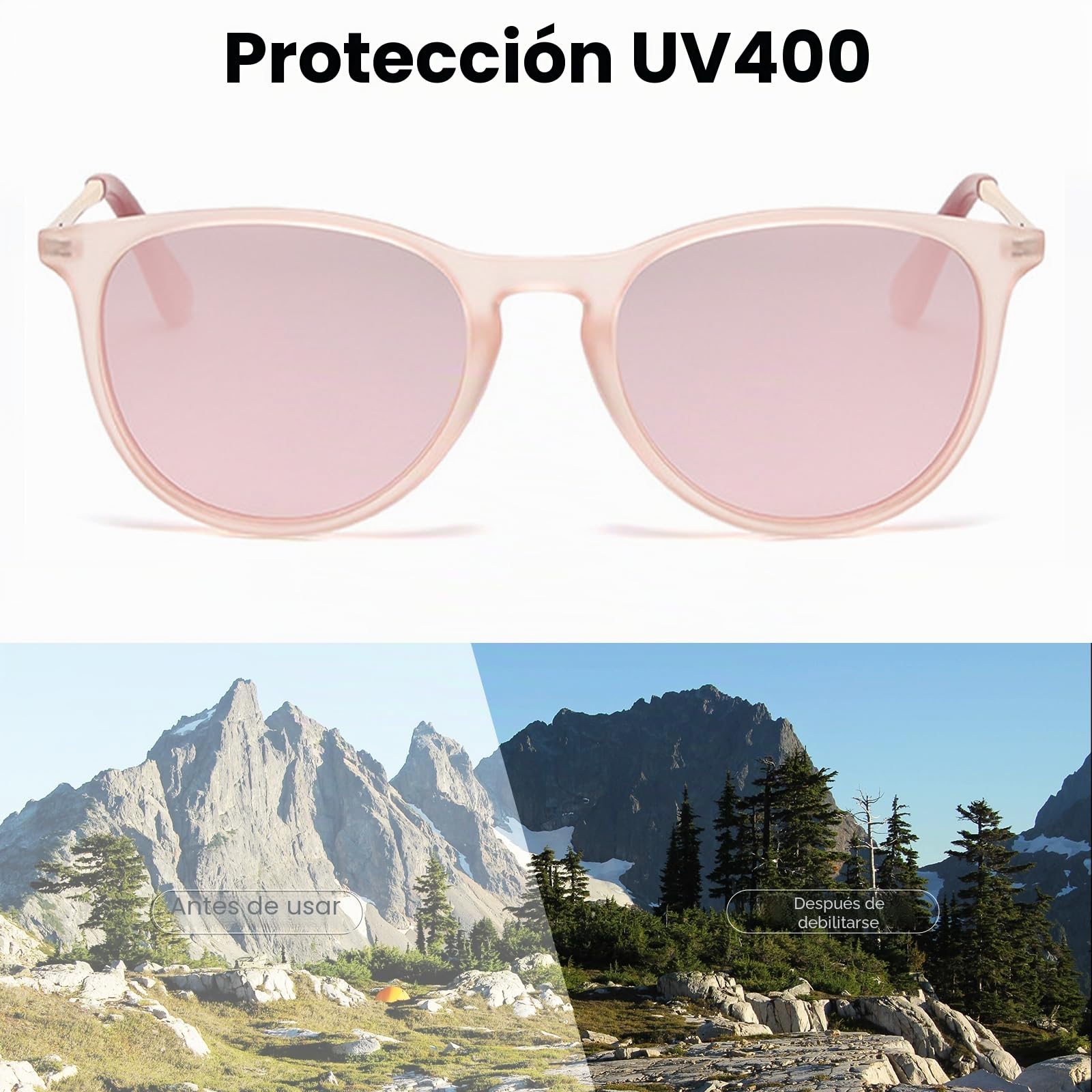 Gafas de sol para niños y niñas, polarizadas, marco de metal, espejo redondo, protección UV400, 4-12 años