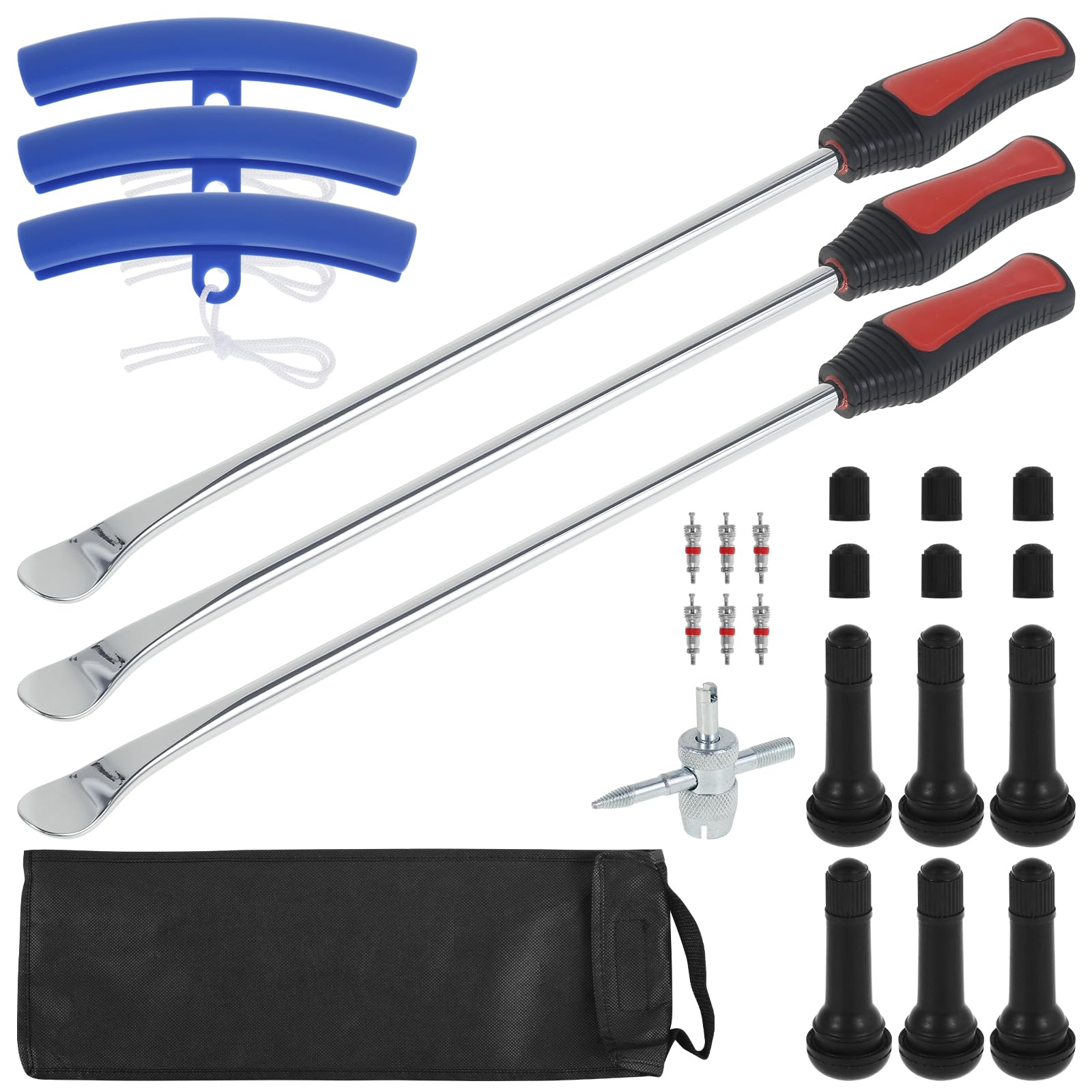 US Tire Spoons Set Steel Tire Changing Tool Motorcycle Tire Changer Tire Removal Tool Rustproof Tire Spoon Levers Tire Changer Kit for Motorcycle Bicycle Tire Replacement(Mixed color)