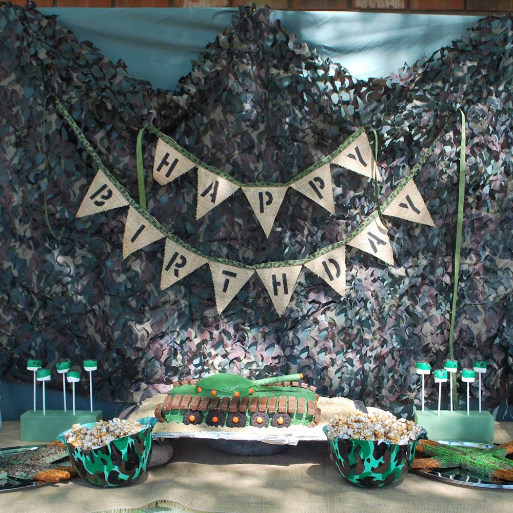LOOGU Red de camuflaje militar duradera con rejilla para decoración, parasol, caza, tiro, escondite para acampar
