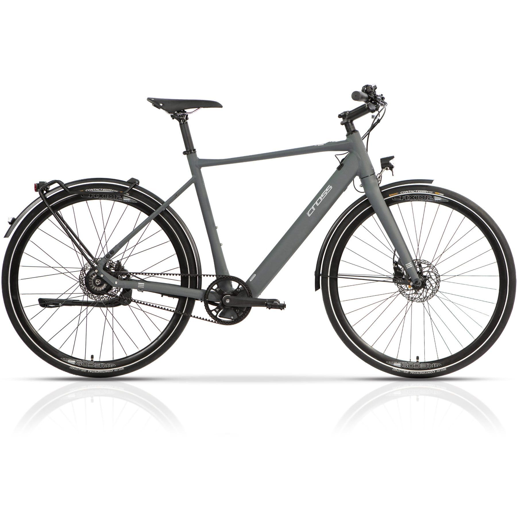 Airtracks 28 Zoll E-Bike Herren Urban Bike Street Citybike BAFANG 350WH Gates Carbon Belt Single Speed