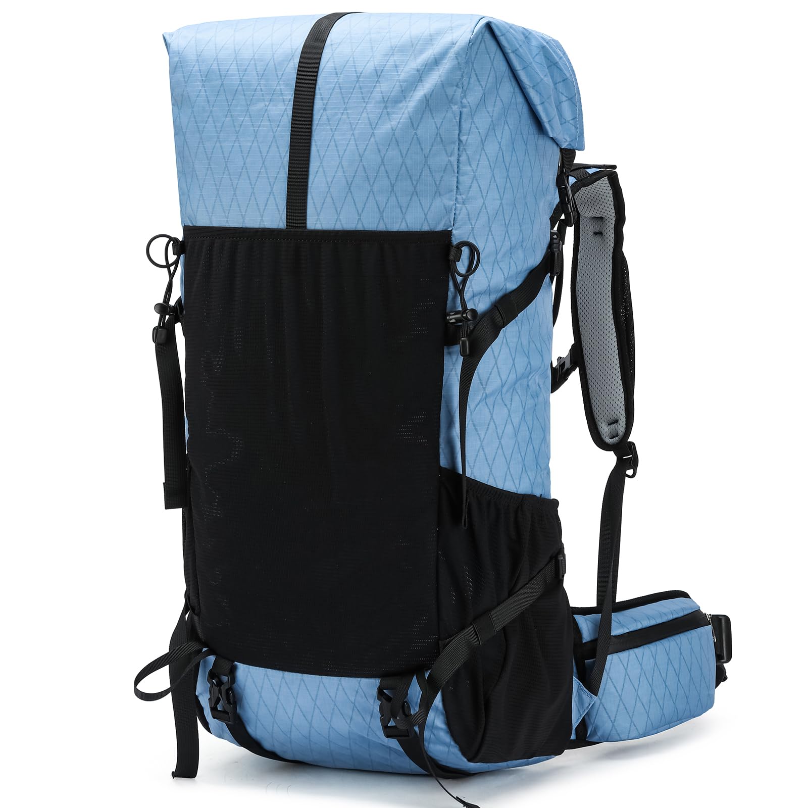 Mochila de senderismo, 40 L a 50 L, bolsa de senderismo de gran capacidad, mochila de camping con marco interno, mochila deportiva ligera de viaje para escalada de montaña y campamento (azul), Azul