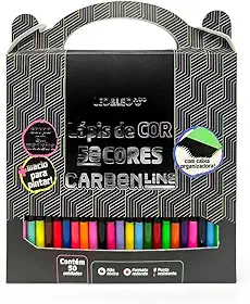 LÁPIS DE COR CARBON LINE 50 CORES REDONDO LEO&LEO