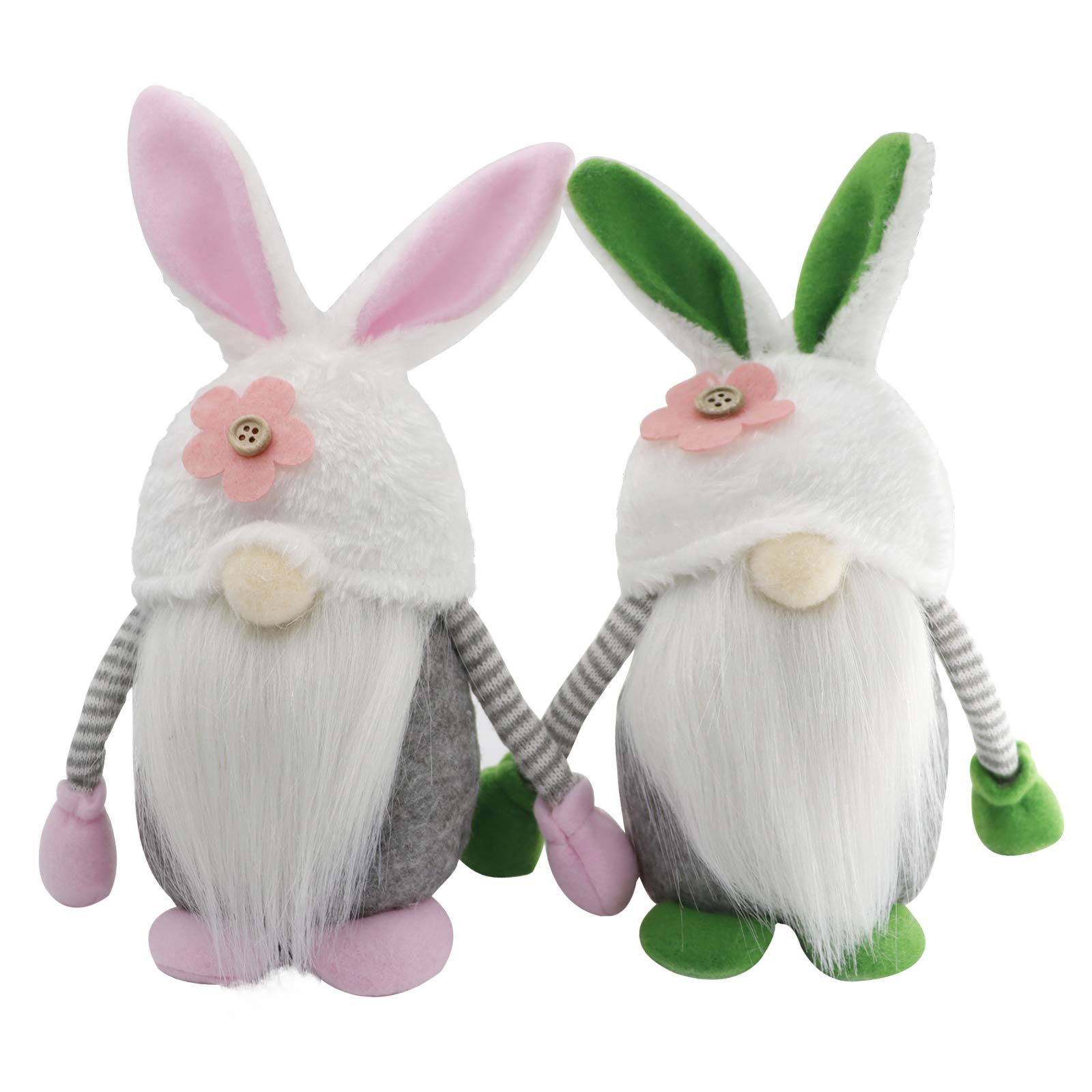 ATROPOS 2 Pack Easter Gnome Plush Doll Bunny Gnomes Plush Nordic Swedish Nisse Scandinavian Tomte Gnome for Easter and Spring Home Table Decor (Rabbit Ears)