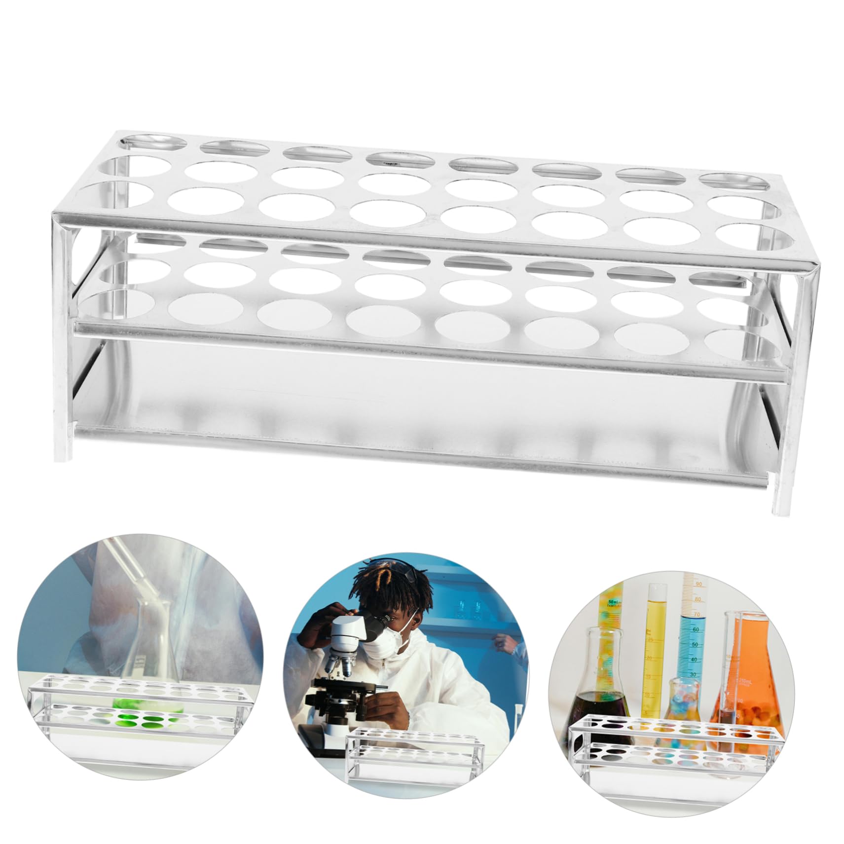 2 Stück Organizer Halter für Reagenzgläser Stabiler Test Tube Display Rack für Chemie Sicherer Schutz bei Zentrifugation für Laborbedarf