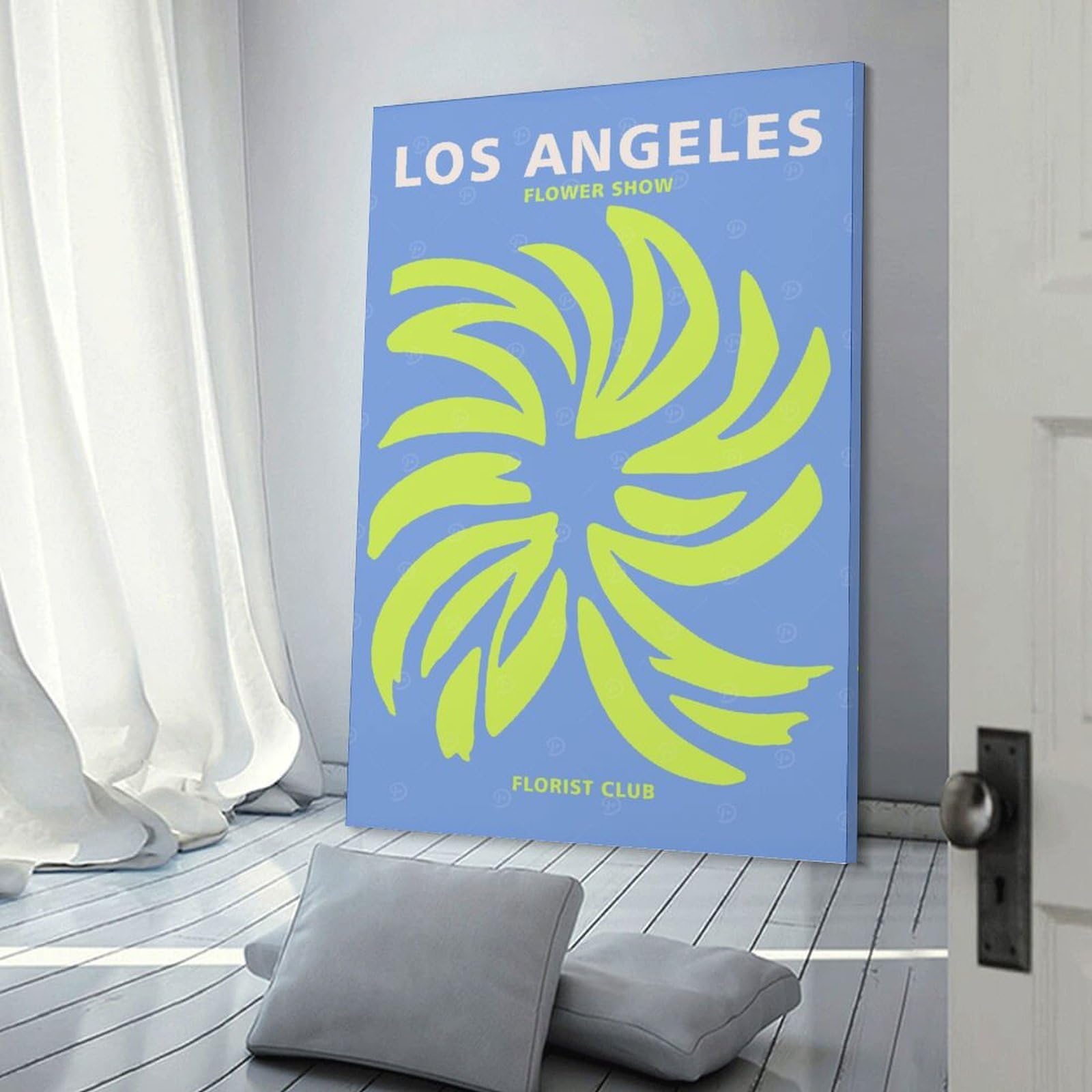 Junmoney Los Angeles Florist Club Wall Picture Print 24x36inch(60x90cm), for Picture Wall Styling in Lounge Or Bedroom, Ideal for Building A Coordinated Art Wall