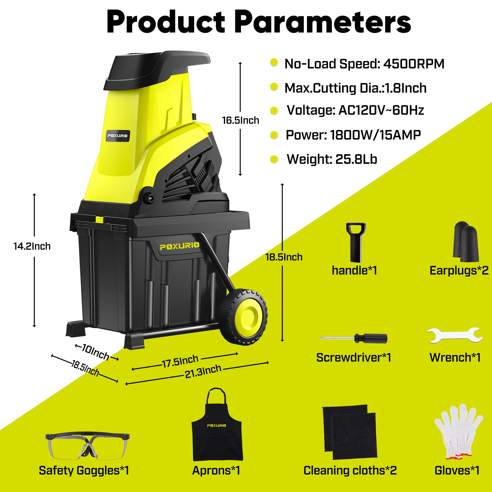 Amazon.com: 15-Amp Electric Wood Chipper Shredder, 50L Collecting