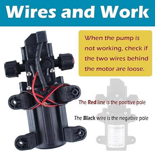 Miniatura 4 de Bomba de presión de agua Pulverizador Bomba autocebante 12v DC 70W 0.9MPA 130psi Home Booster conectado a 11.5mm0.45inch 17.3mm0.68inch Pipe para