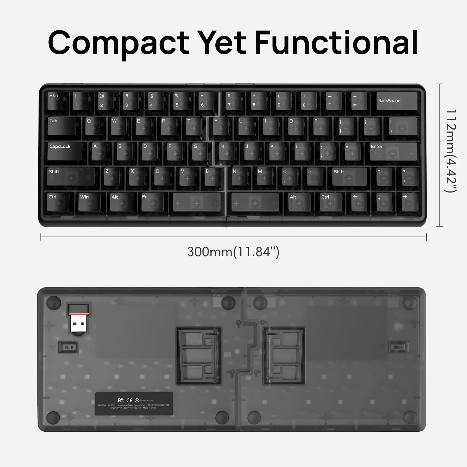 Amazon | NocFree Lite ワイヤレス スプリットキーボード メカニカル