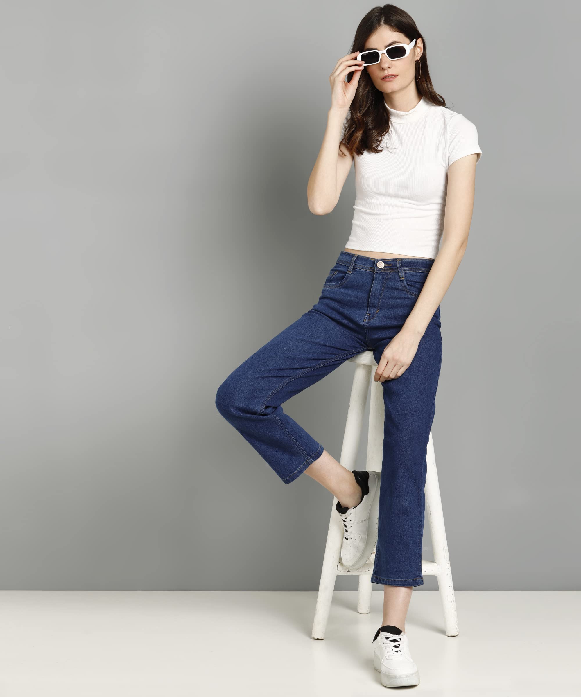 Nifty Women's Denim Straight Fit Boyfriend Jeans (Jean_1439_BTA_32_Bata_Blue_32) - Image 6 thumbnail