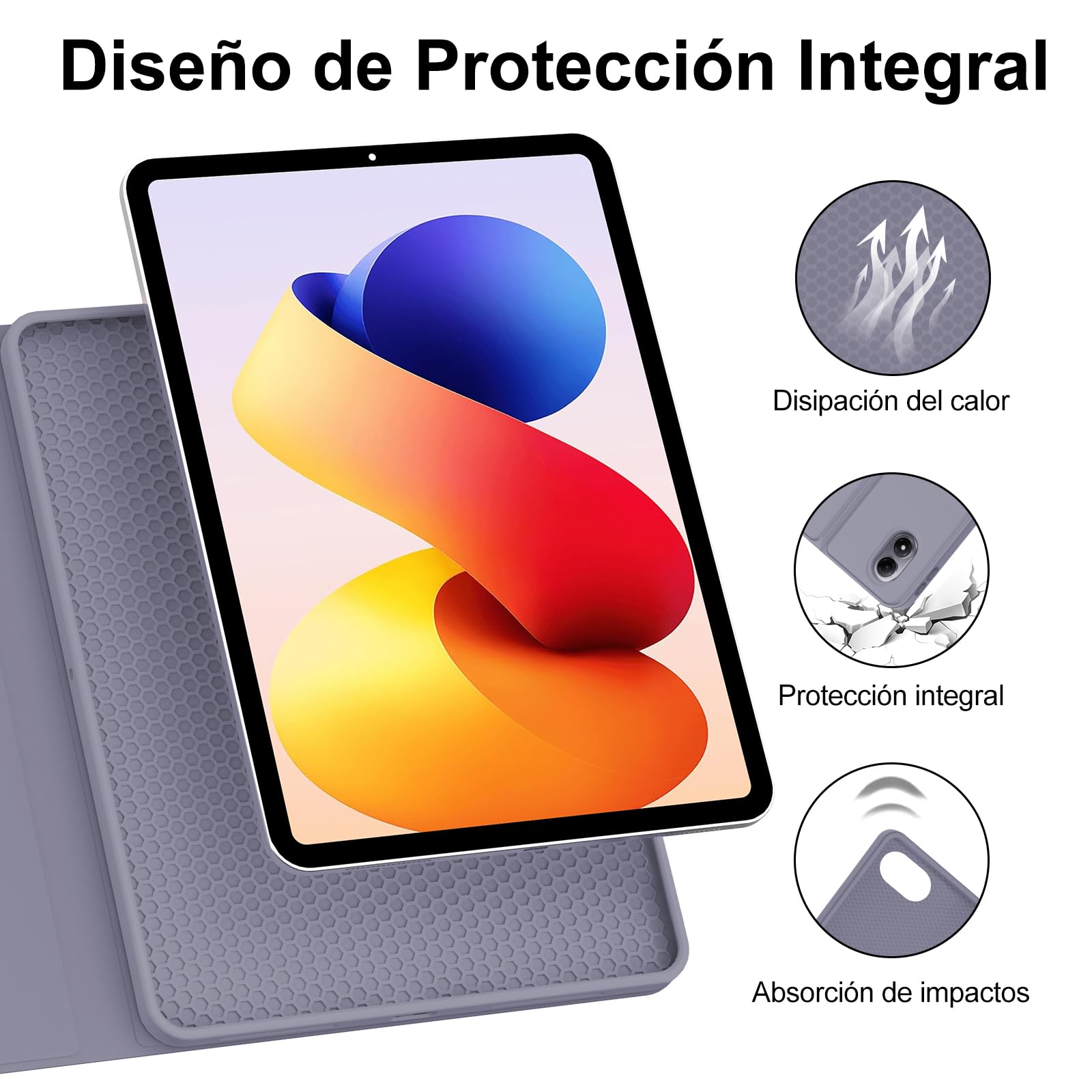Funda Teclado para Redmi Pad 2 Pro 12.1 Pulgadas 2025- Teclado Magnético Extraíble Inalámbrico Bluetooth, Español Ñ, Funda para Redmi Pad 2 Pro 12.1'', Morado