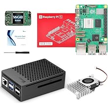 Vemico Raspberry Pi 5 16GB Kit with Pi 5 16GB Single Board, Active Cooler, Protective Case, Card and Screwdriver