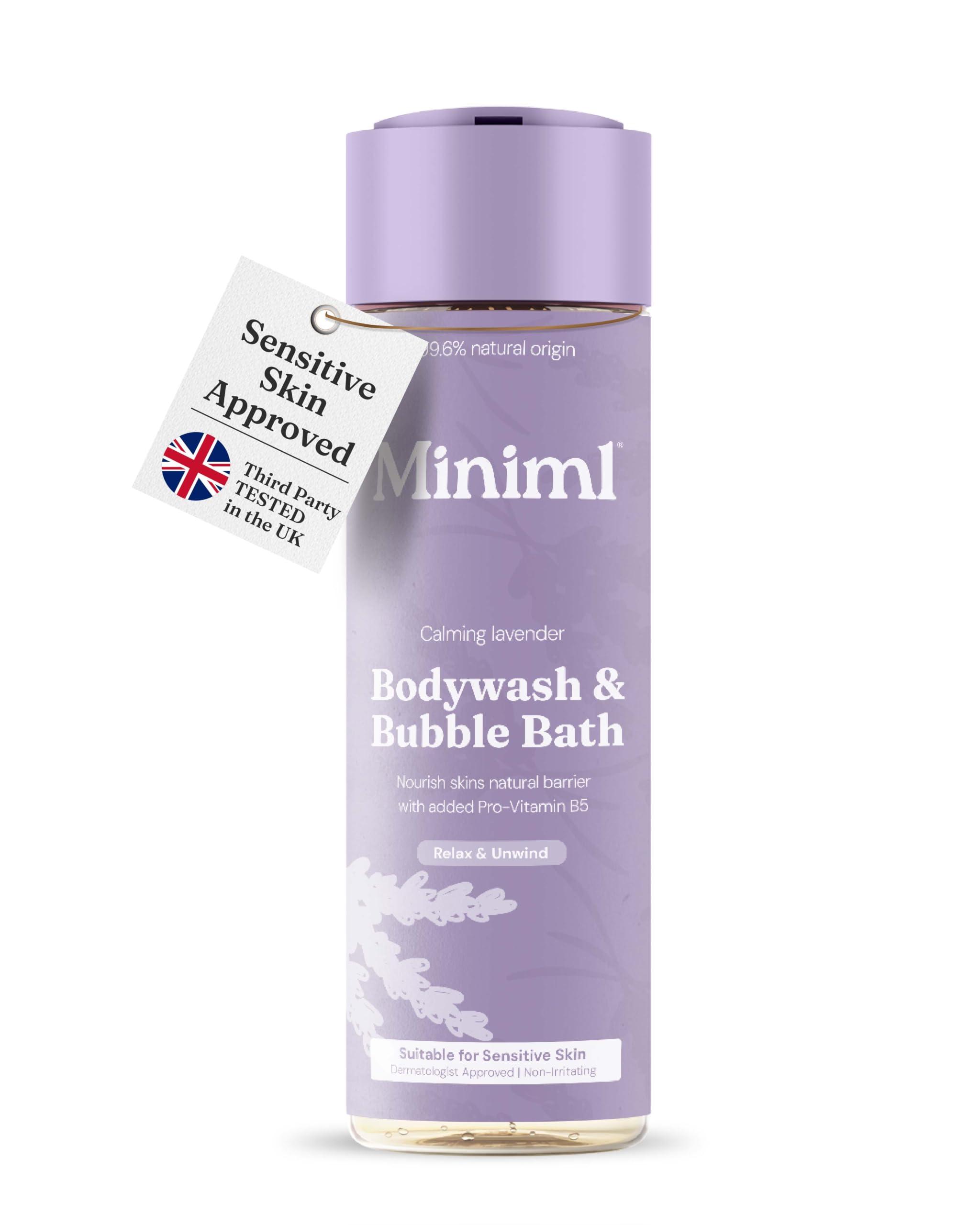 Miniml Natural Body Wash & Bubble Bath 400ml – Calming Lavender