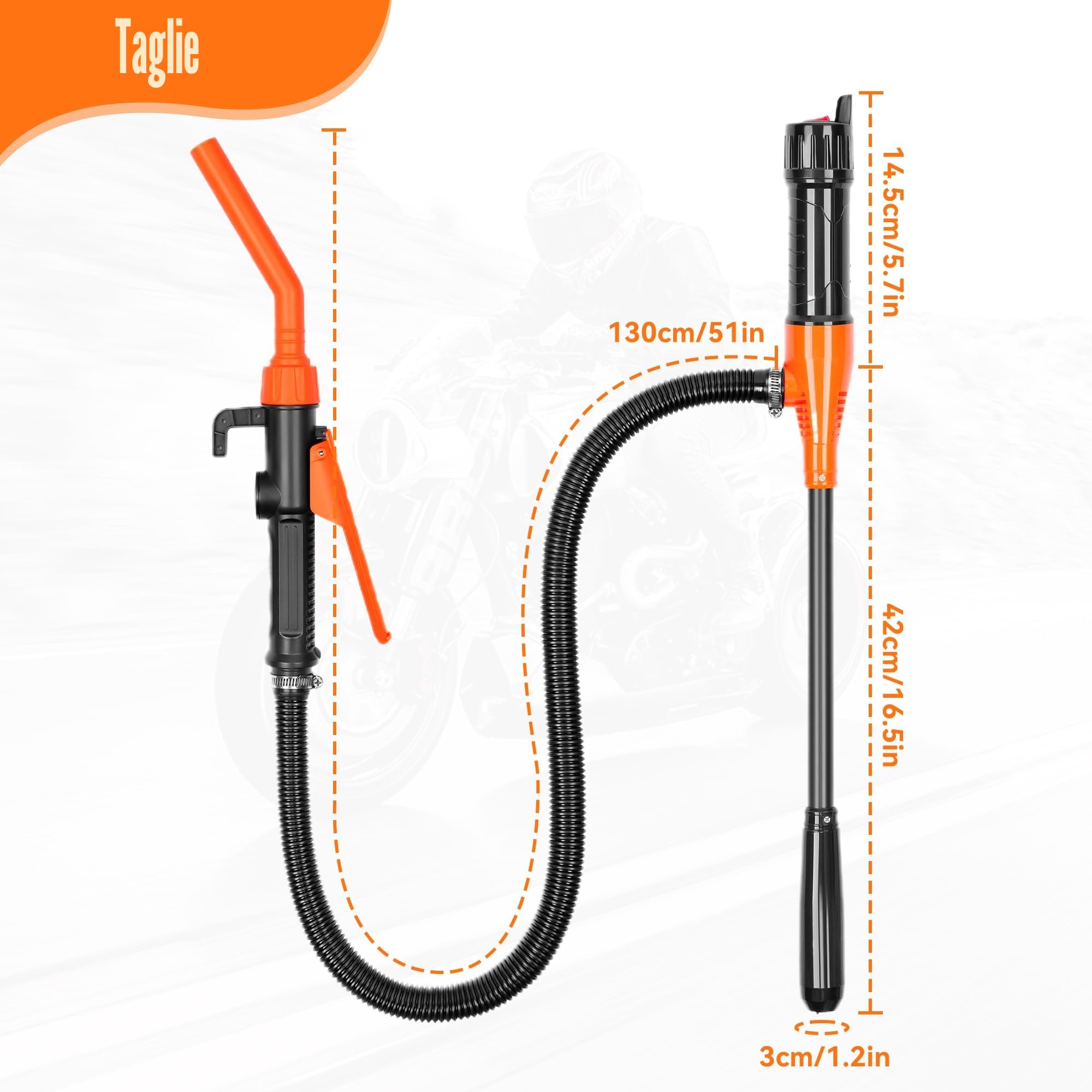 Pompa a Batteria Elettrica per Trasferimento Liquidi - Sifone Automatico per Benzina e Tanica - Aspirazione per Carburante