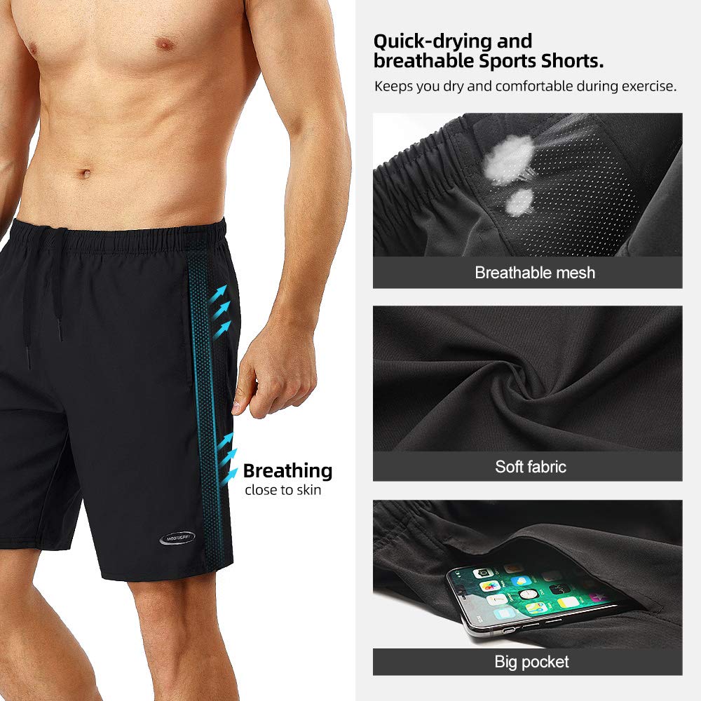 MOBIUSPHY Pantaloncini Uomo Palestra Shorts Running Sportivi Pantaloni Corti Uomo Pantaloncino Sport Allenamento Basket Tennis Short con Tasche per Fitness Sport Tempo Libero