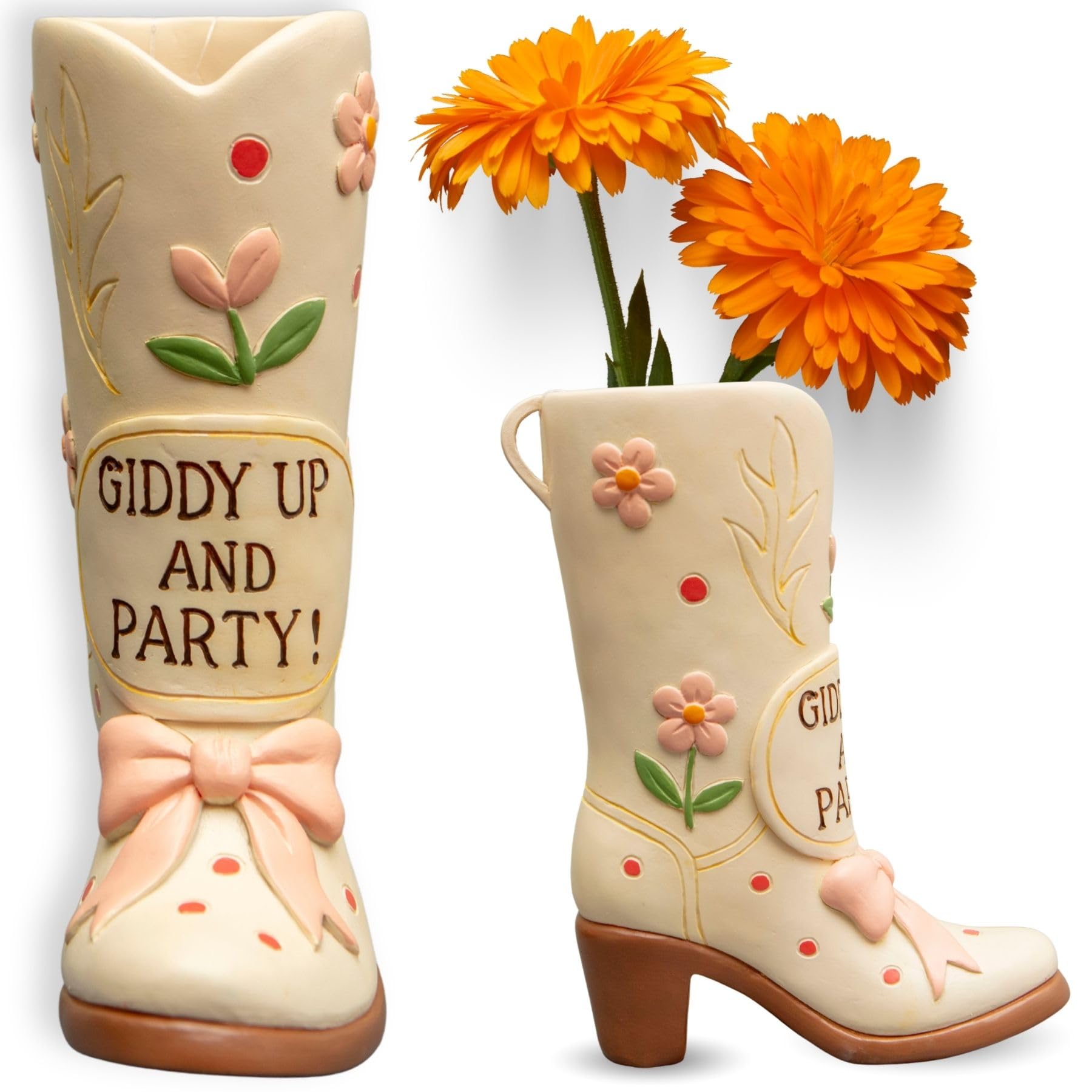 Boxer Gifts Giddy Up Cowboy Boots Vase – Cowgirl Gifts, Quirky Dopamine Decor, Country & Western Accessories