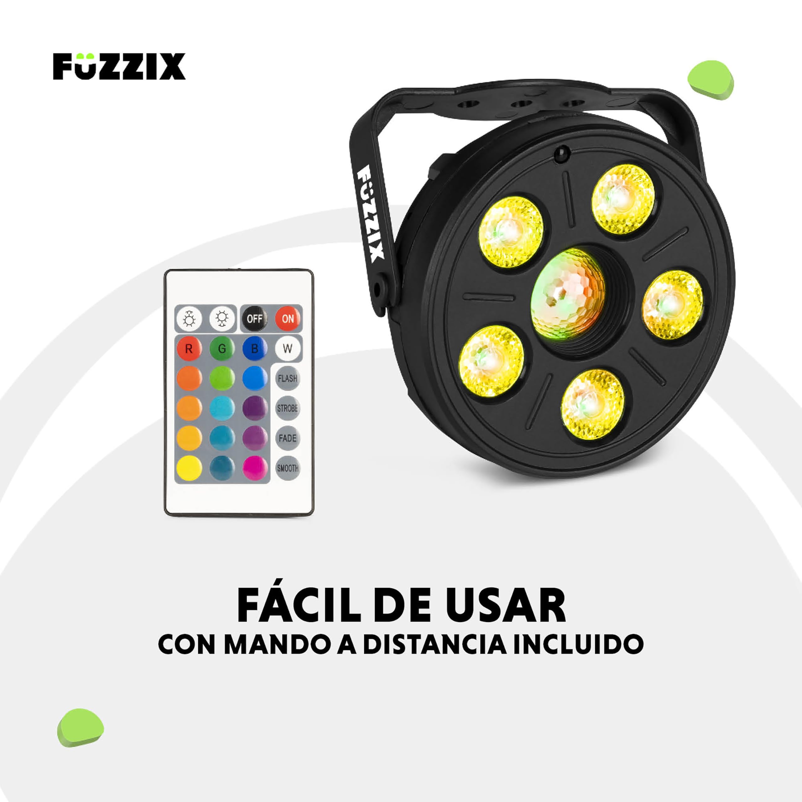 BeamZ - Pack de iluminación LED con máquina de humo de 550W | 550W de potencia, densidad de humo ajustable, con efecto LED, para Halloween y fiestas temáticas