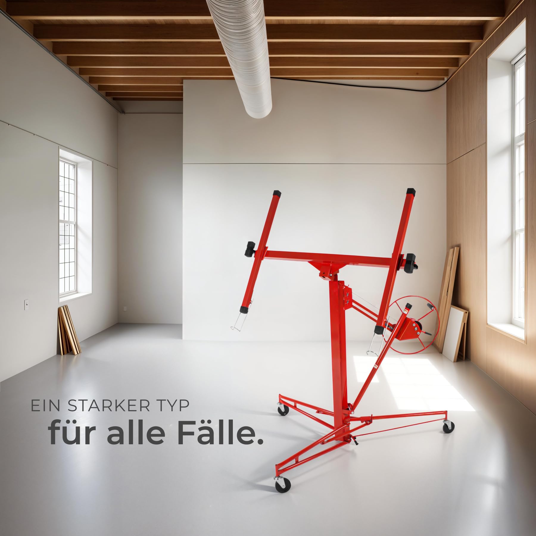tectake® XXL Plattenheber Trockenbau, Rigips Werkzeug für Innenausbau, Heber für Rigipsplatten u.a. Platten, Hebevorrichtung für Paneele, Hebewerkzeug für Türen, Lastenheber