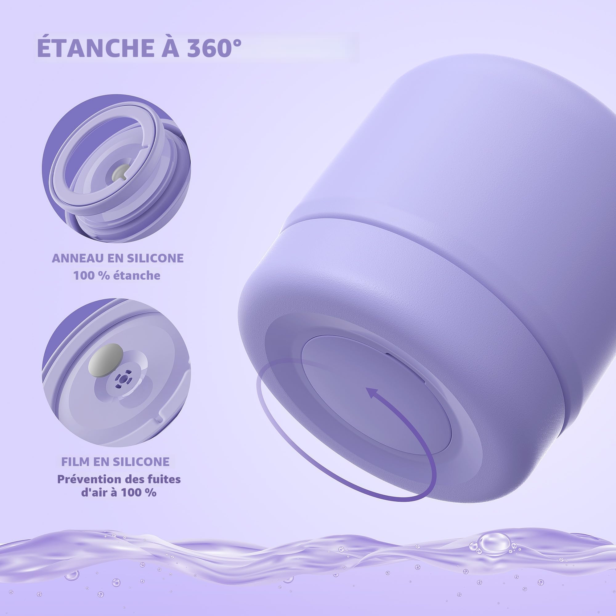 Récipient Alimentaire Isotherme En Acier Inoxydable Pour Aliments Chauds Et Froids, Goulot Large Avec Cuillère, Boîte à Déjeuner étanche, Idéale Pour Enfants Et Adultes (430,9 G), Noir