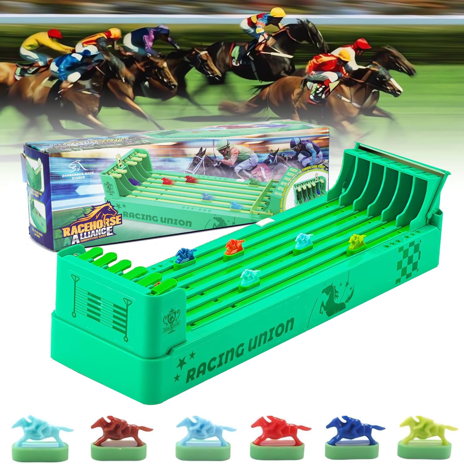 Starnearby Horse Racing Game, Horse Racing Table Games, Fun Multiplayers Electric Horse Race Interactive Board Game for Family Party Kids Birthday Present (Horse)