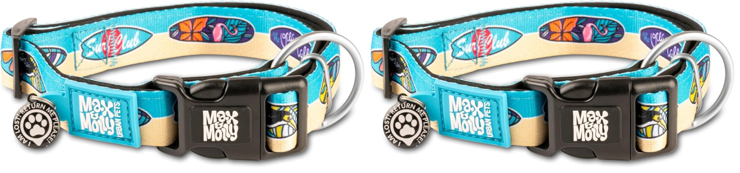 Max & Molly Urban Pets Original Serisi Akıllı Künyeli Köpek Boyun Tasması (XS, Aloha) (2 paketi)