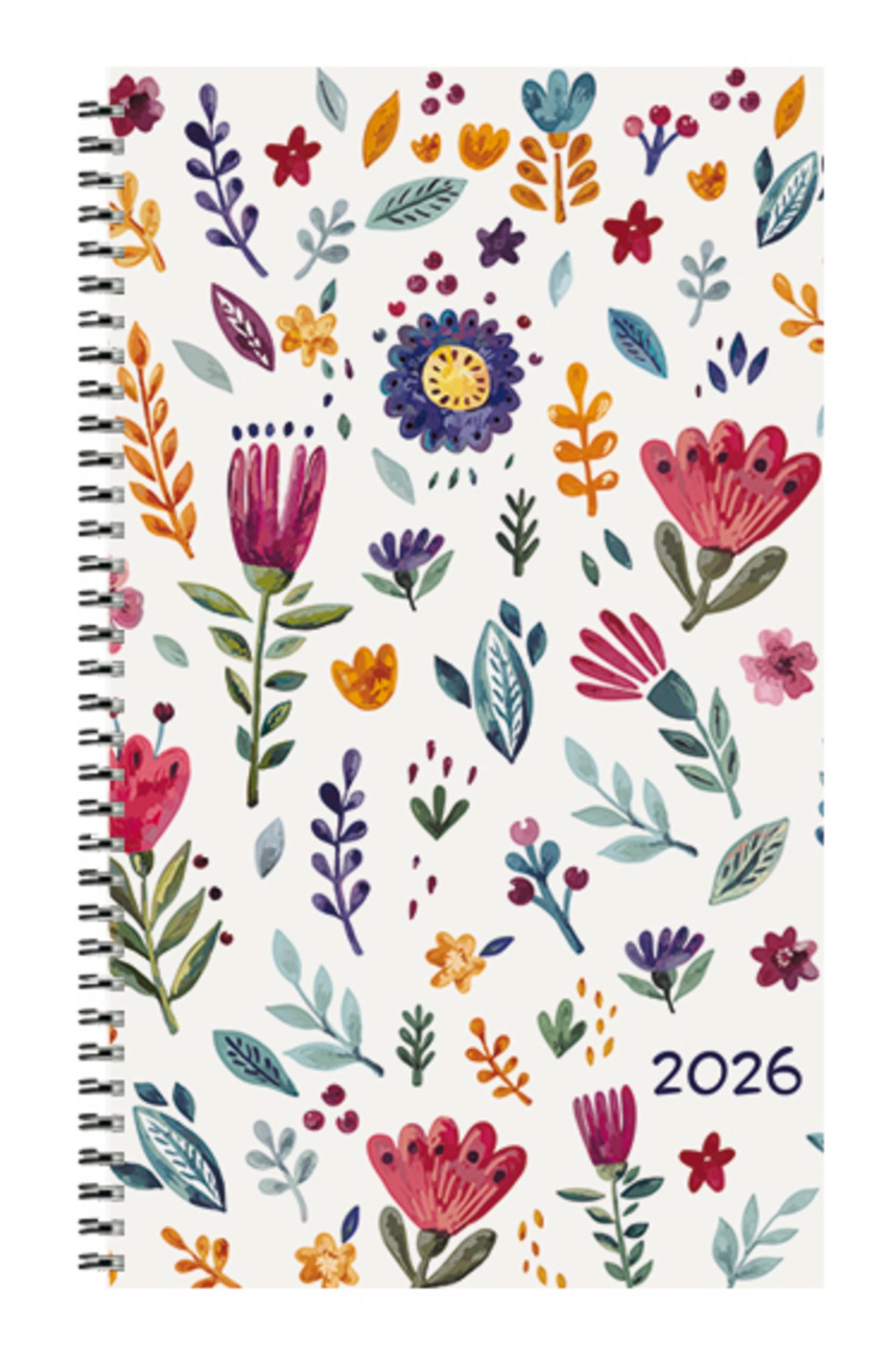 Taschenkalender Youngtimer Flowers 2026: Terminplaner mit trendigem Cover. Wochenkalendarium. Ringbuch mit Hardcover. 1 Woche 2 Seiten. 8,7 x 15,3 cm