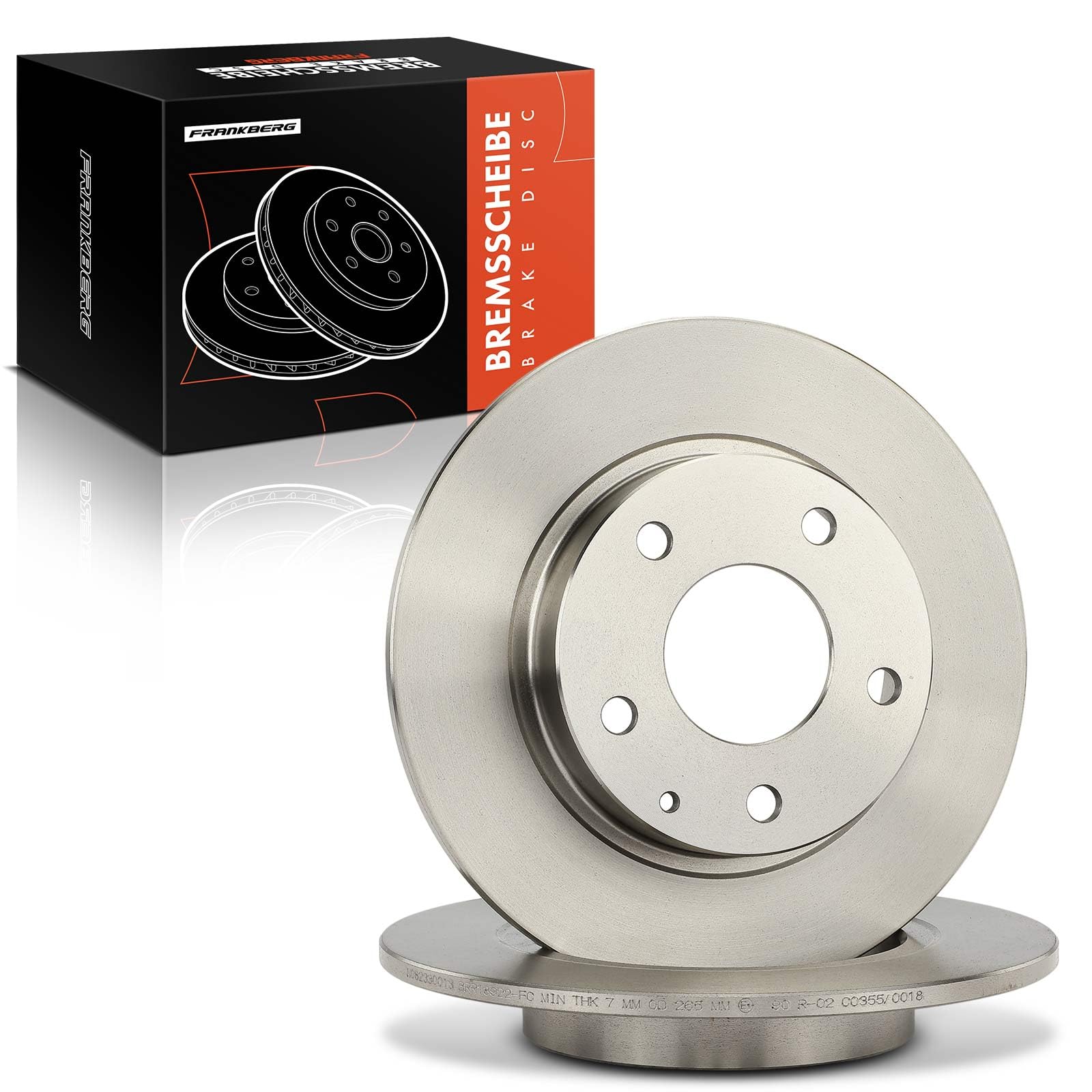 Frankberg 2 discos de freno traseros macizos de ⌀265 mm BJS726251B