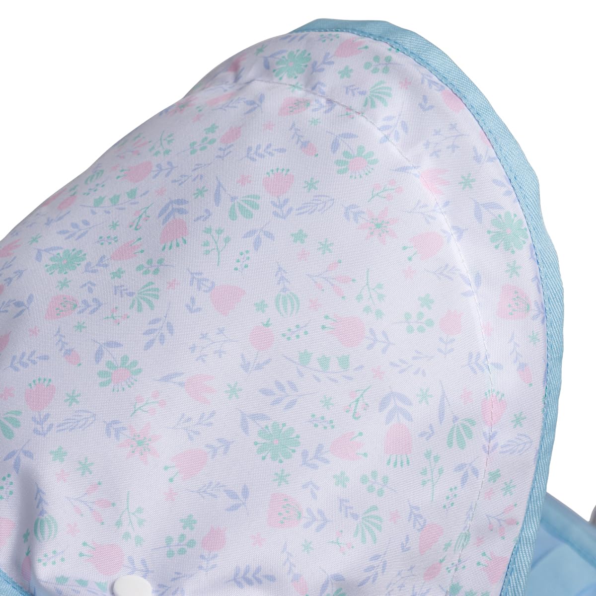 JC Toys Poussette Pliable à 3 Roues, pour poupées jusqu'à 45 cm, avec Panier et Capote, idéale pour Jouer et se Promener, Bleu avec décoration Florale, conçue par Berenguer, +3 Ans