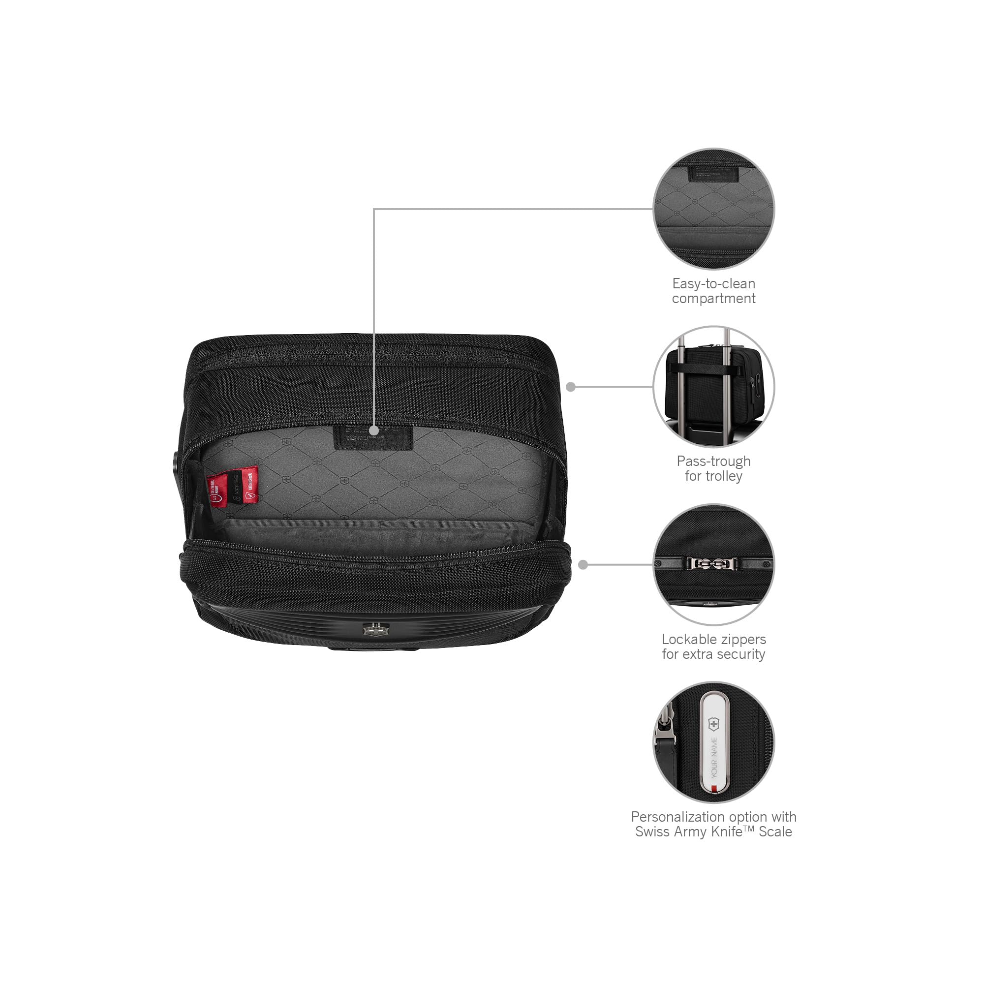 Victorinox Mythic Toiletry Bag, Kosmetiktasche, Kulturtasche mit Wasserdichtem Fach, Reise-Accessoire, Damen/Herren, Schwarz