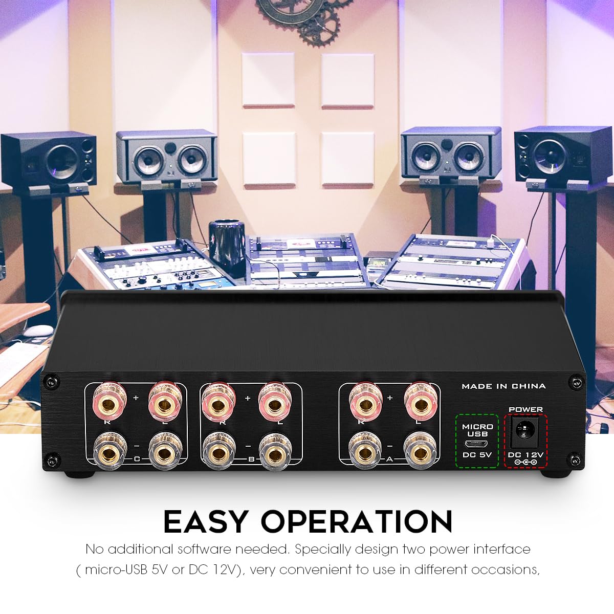 Altoparlante a 2 vie A/B interruttore selettore amplificatore splitter Home Stereo Audio Switcher Box Hub