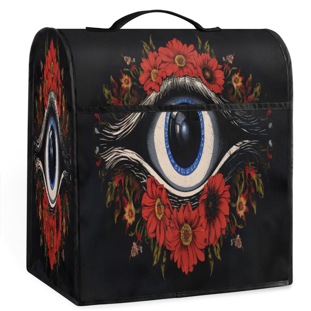 Coffee Maker Cover Flower Eye Kitchen Appliance Covers Small Appliance Covers Blender Cover Juicer Cover Dust Covers for Kitchen Appliances with Top Handle and Pockets,Washable,C912