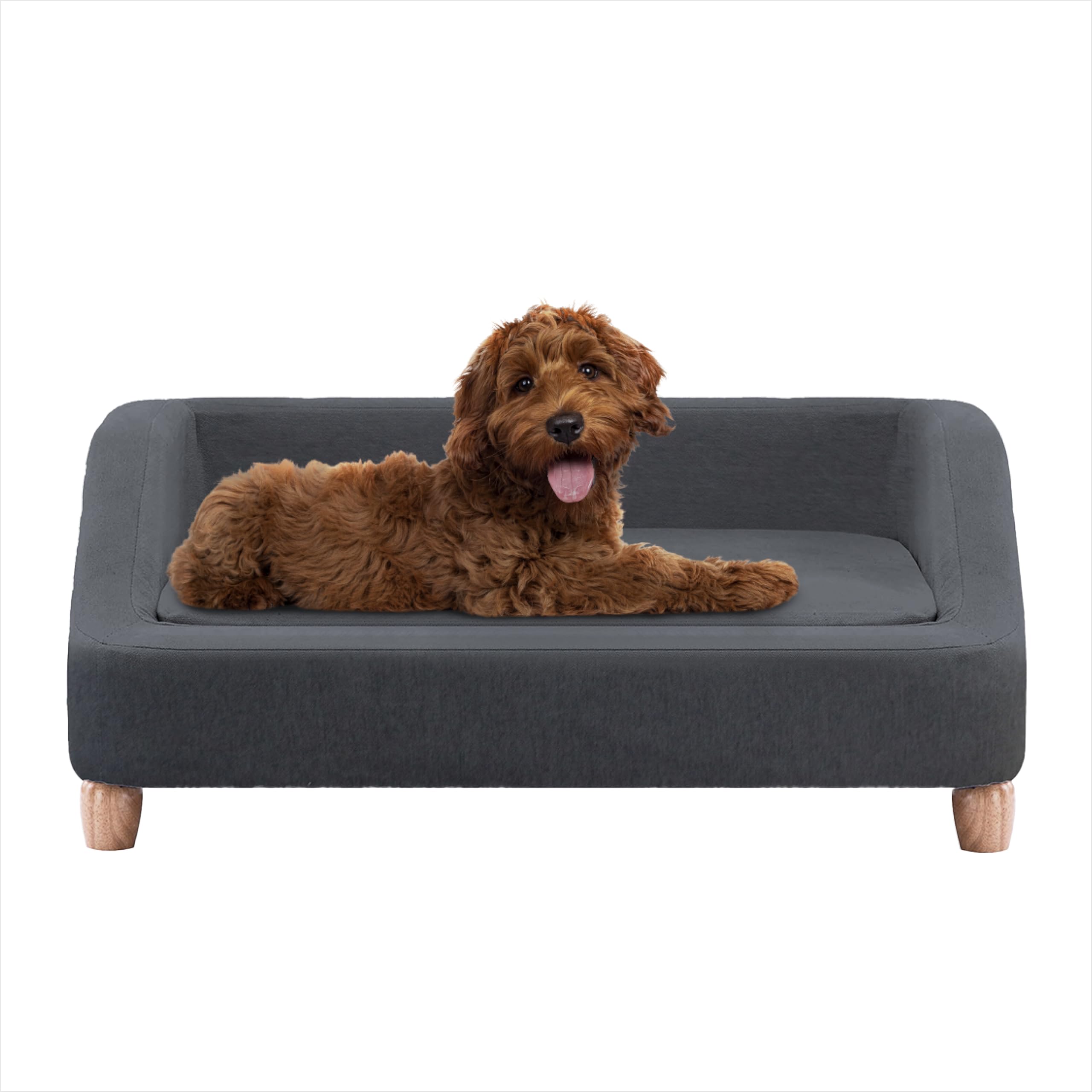 CRITTER SITTERS 36-in. Microfiber Dark Gray Rectangle Pet Bed for Medium-Sized Dogs