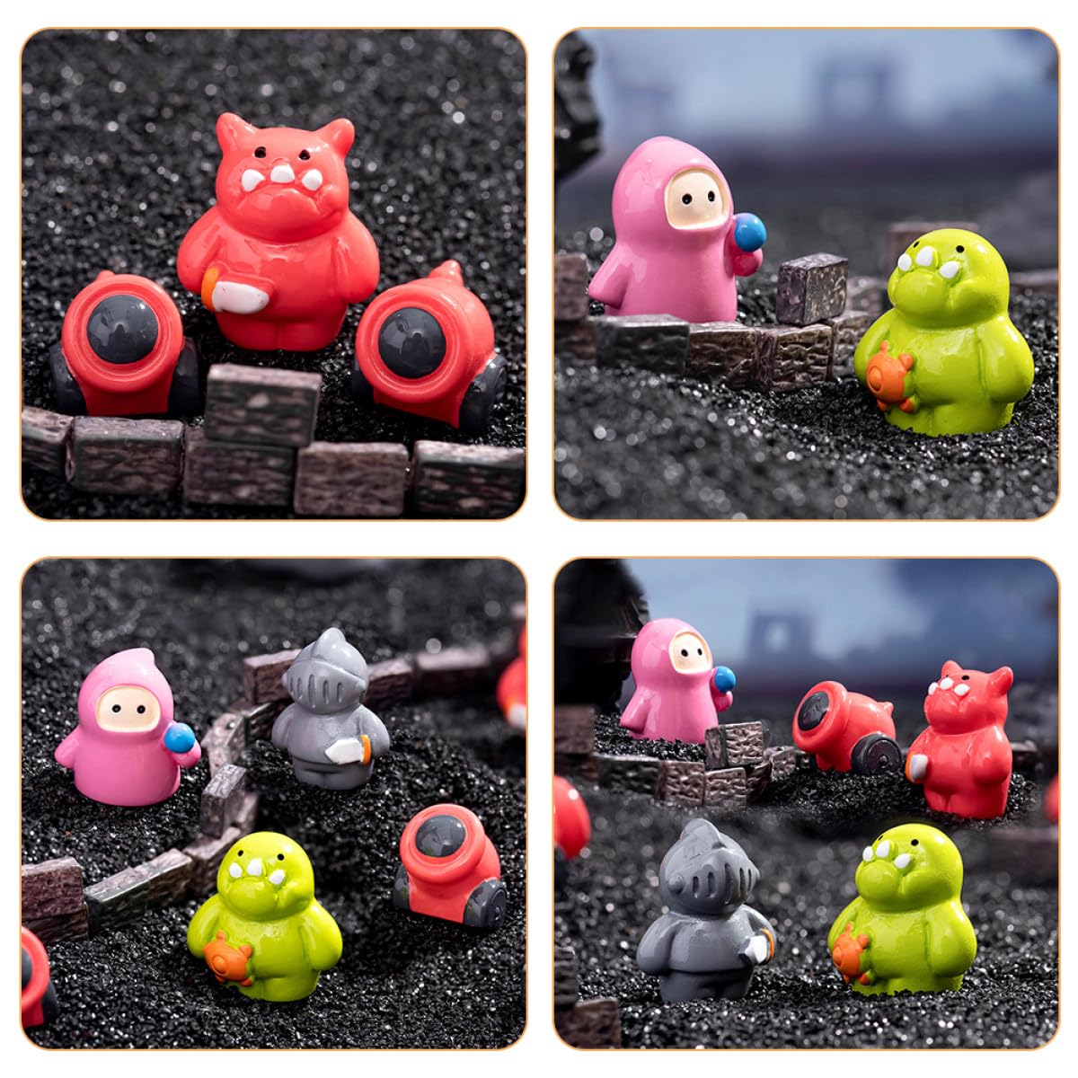 Feng Shui 10 szt. Mikropejzaż Miniaturowe figurki z żywicy Śliczne mini zwierzęta Akcesoria ogrodowe do wróżkowego domku Wystrój domku dla lalek Upominki na przyjęcie wielkanocne i ozdoby na biurko