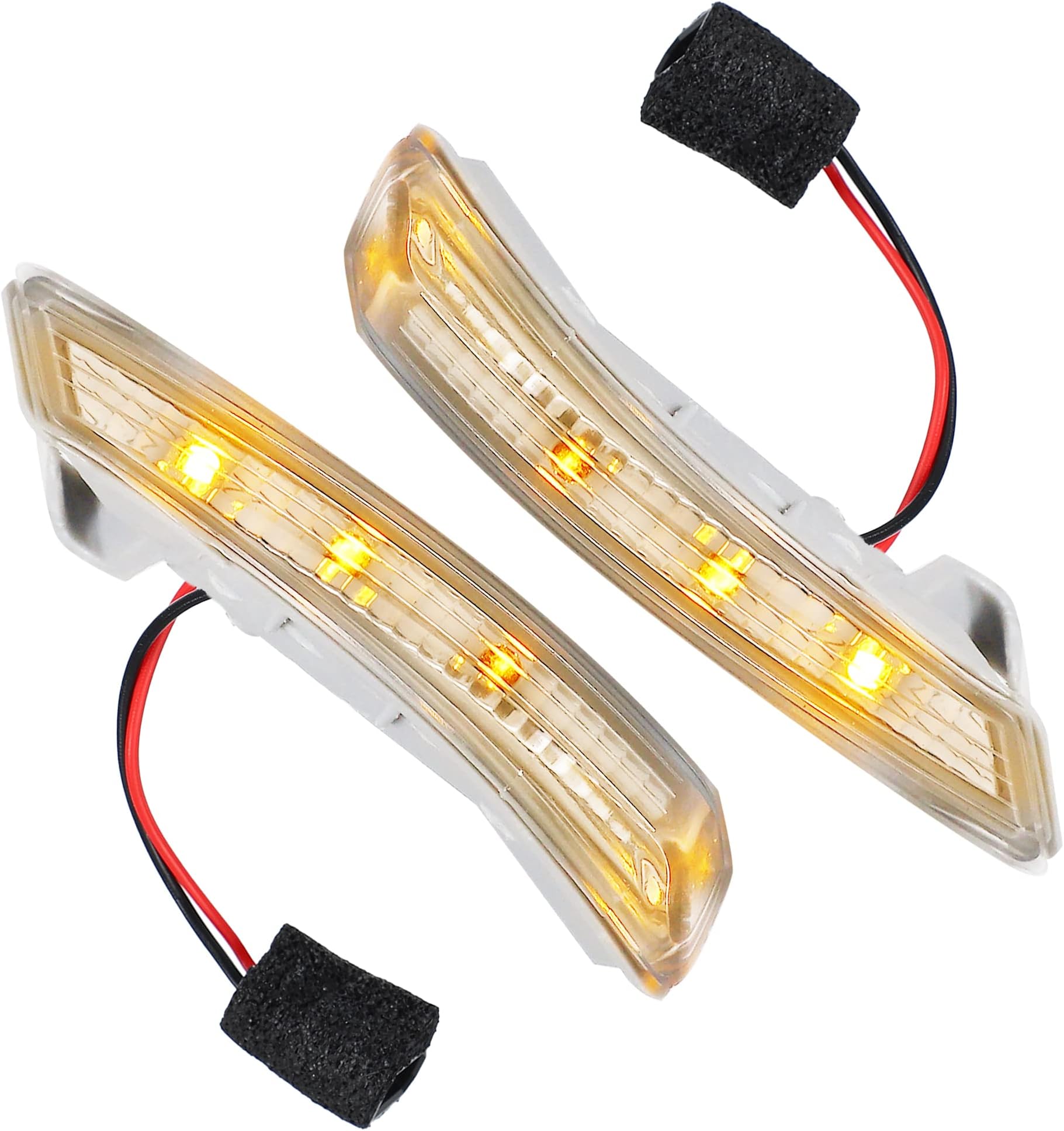 ACROPIX Car LED Front Left Right Side Mirror Turn Signal Light Fit for Chrysler Town Country - Pack of 2 Silver Tone