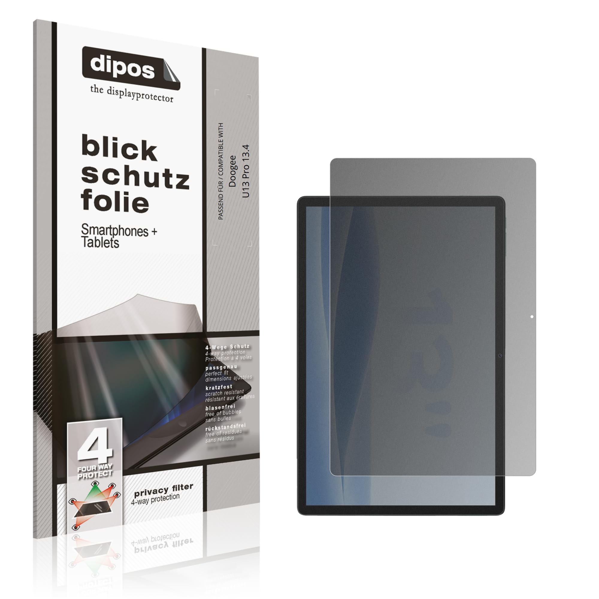 dipos Protection écran anti-espion pour Doogee U13 Pro 13.4