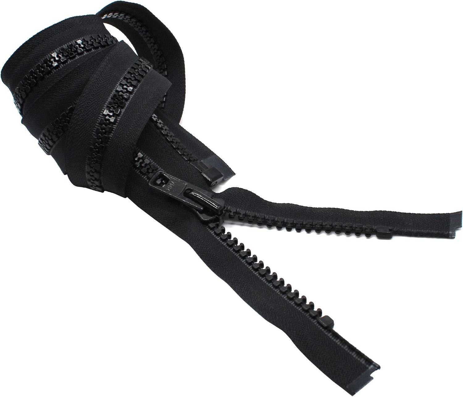 YKK #10 Heavy Duty Vislon Molded Plastic Separating Zippers - Black or White (White, 32" Inches)