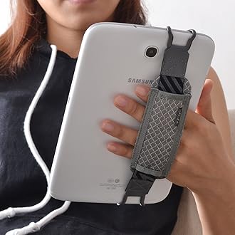 TFY Tablet Security Hand Strap Holder, Compatible with i-Pad (Mi-ni & Mini 2 & Mi-ni 3 / Air/Air 2 / Pro 9.7Inch) - Tablets - Nexus 7 / Nexus 10 and More (Gray)