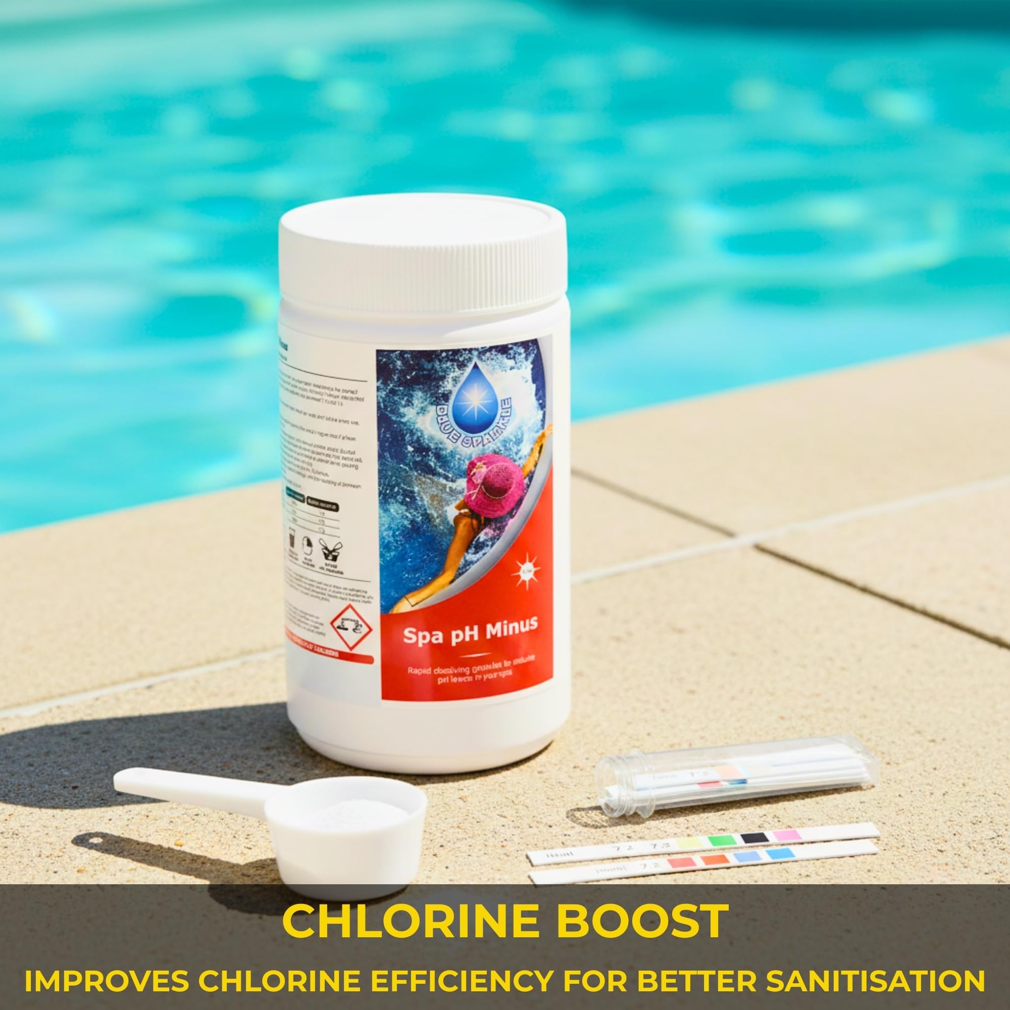 1.5 kg pH Minus Reducer Granules for Hot Tubs, Above Ground and Paddling Pools, pH Level Decreaser for Spa and Pool Water Balance, Reduces Alkalinity, Improves Water Quality and Chlorine Efficiency - 5