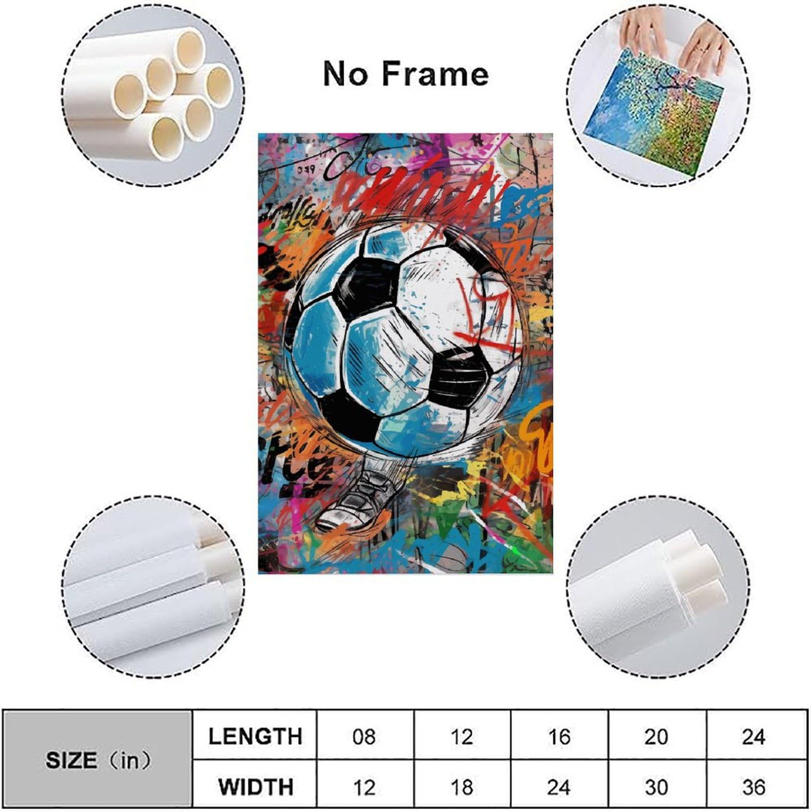 Amazon.com: Vendhui Football Graffiti Canvas Poster Soccer Ball