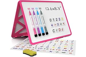 Small Dry-Erase Whiteboard with Lines and Stand for Home, School or Office