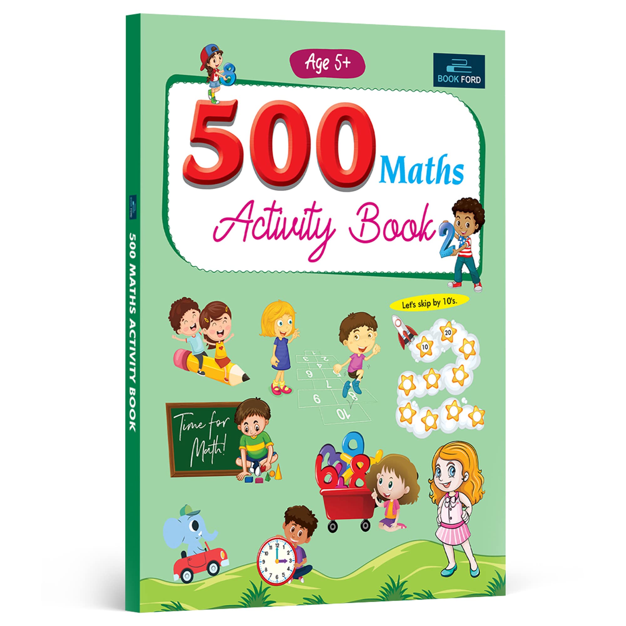 BookFord 500 Maths Activity Book - Develop Math Skills, Number Sense, Basic Operations, and More.