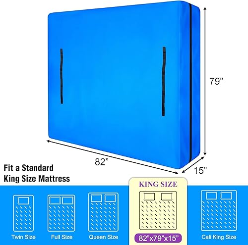 Miniatura 2 de MorTime Bolsas de colchón para mudanza y almacenamiento, bolsa de almacenamiento de colchón con cremallera con 8 asas de transporte fuertes, funda
